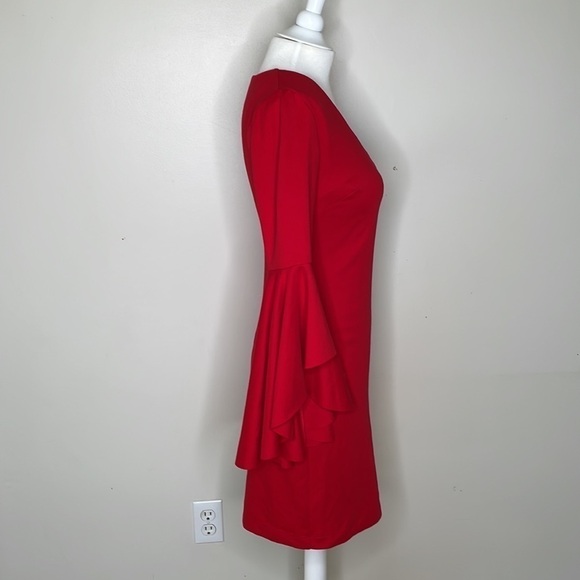 Bailey 44 Avalanche Bell Sleeve Ponte Knit Dress Red Size XS - Picture 5 of 6